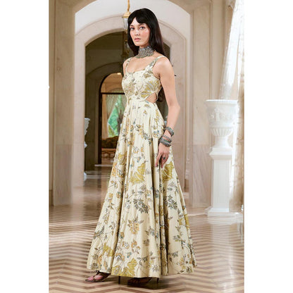 Paulmi & Harsh Ivory Zelda Anarkali Dress with Dupatta