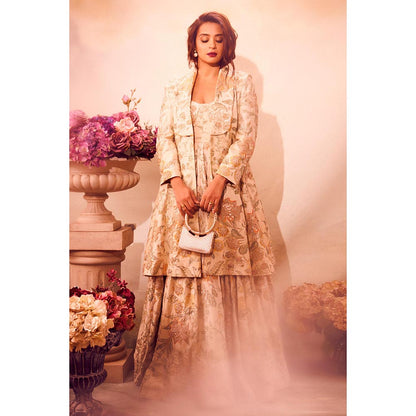 Paulmi & Harsh Ivory Surveen Chawla In The Elise Anarkali Dress