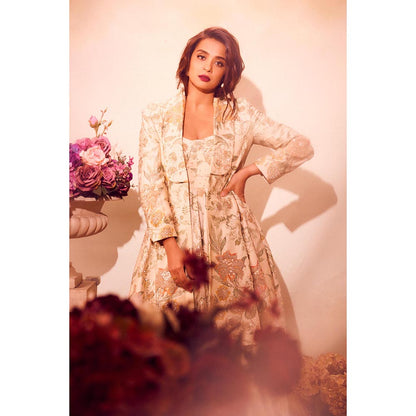 Paulmi & Harsh Ivory Surveen Chawla In The Elise Anarkali Dress