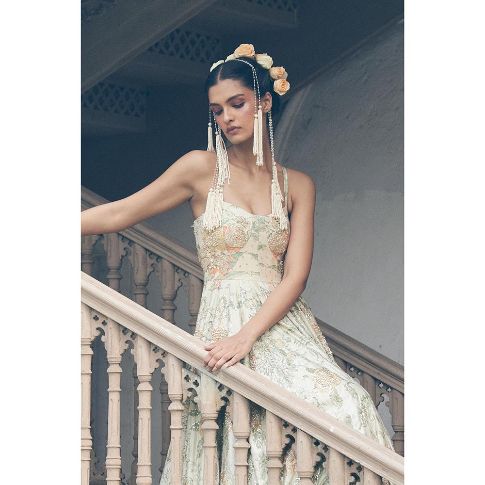 Paulmi & Harsh Ivory Surveen Chawla In The Elise Anarkali Dress