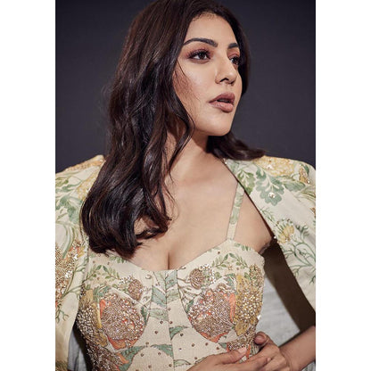 Paulmi & Harsh Ivory Kajal Aggarwal In The Elise Anarkali Dress