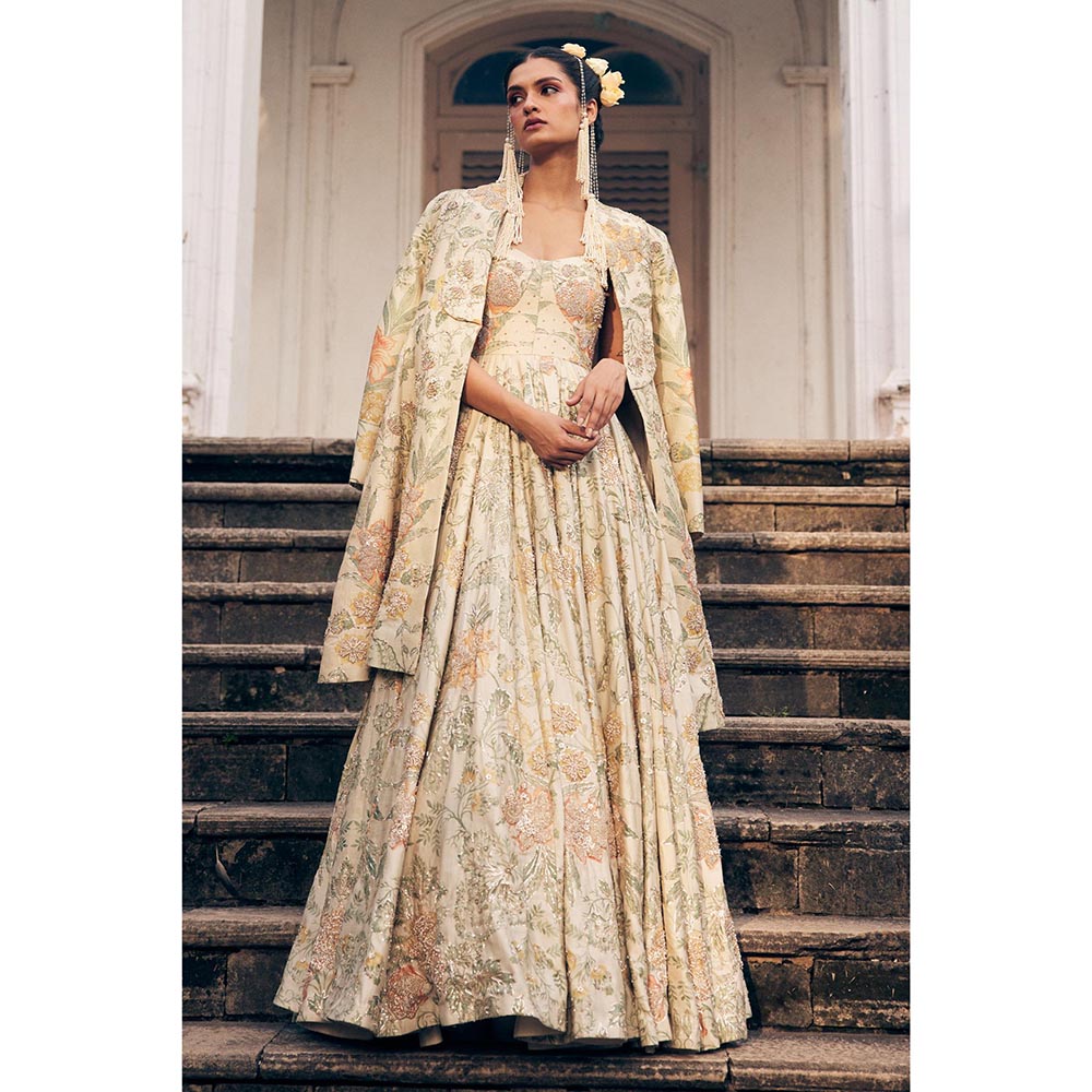 Paulmi & Harsh Ivory Kajal Aggarwal In The Elise Anarkali Dress