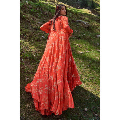 Paulmi & Harsh Berlin Red Lehenga with Stitched Blouse and Jacket