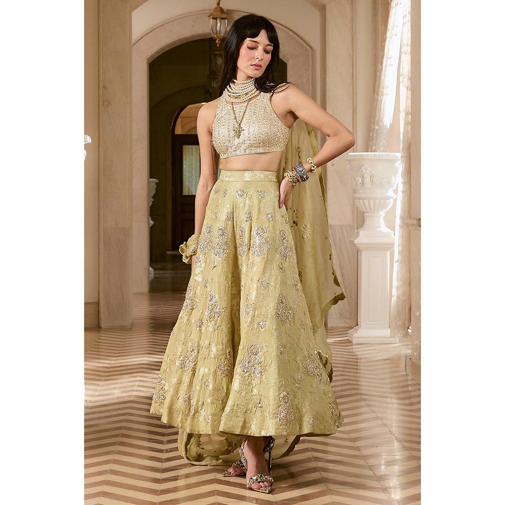 Paulmi & Harsh Sonam Green Skirt with Top and Dupatta