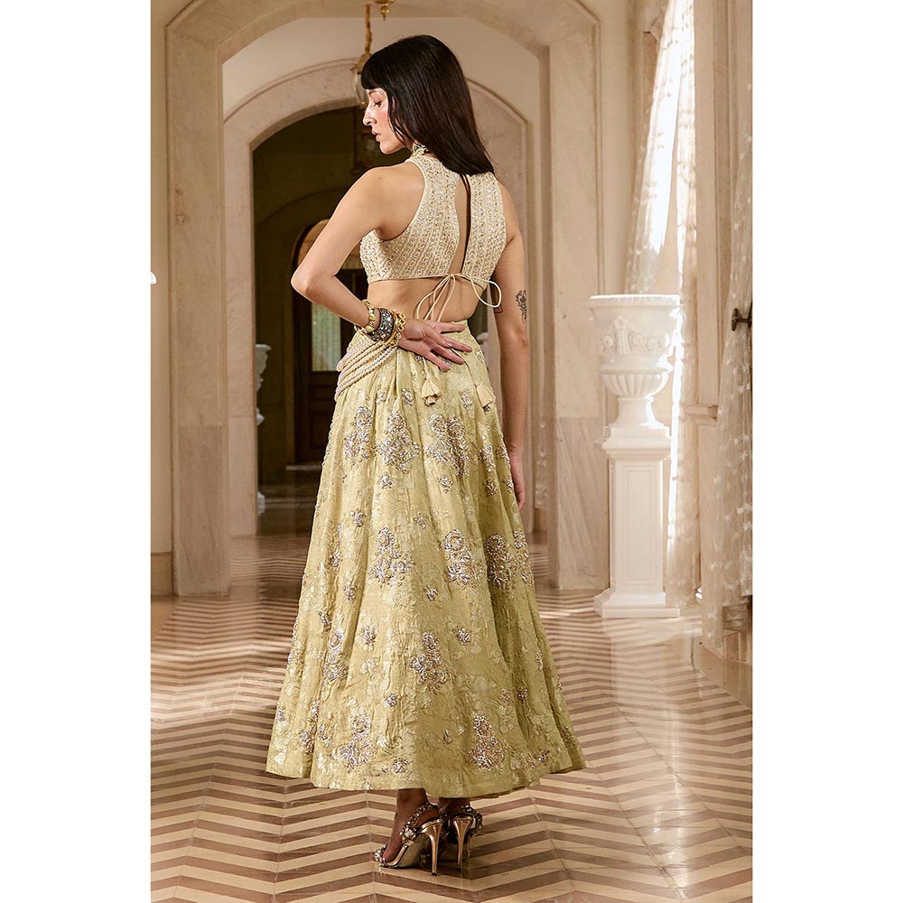 Paulmi & Harsh Sonam Green Skirt with Top and Dupatta