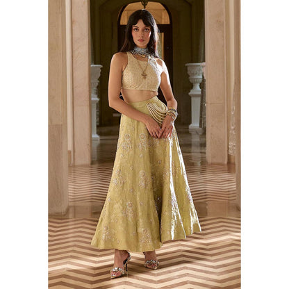 Paulmi & Harsh Sonam Green Skirt with Top and Dupatta