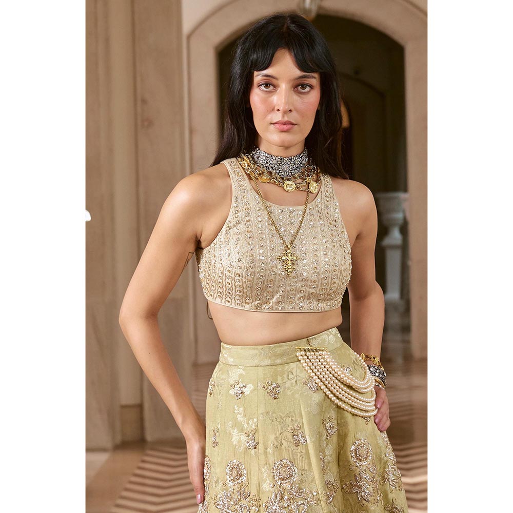 Paulmi & Harsh Sonam Green Skirt with Top and Dupatta