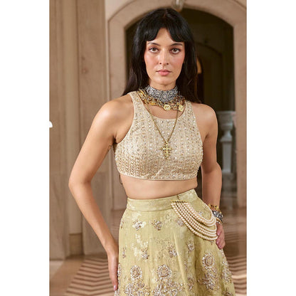 Paulmi & Harsh Sonam Green Skirt with Top and Dupatta