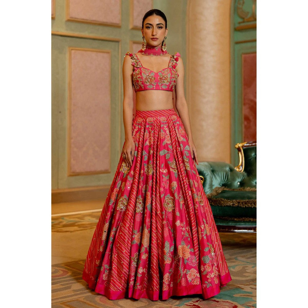 Paulmi & Harsh Aviva Pink Lehenga with Choli and Dupatta