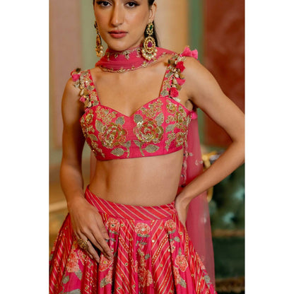 Paulmi & Harsh Aviva Pink Lehenga with Choli and Dupatta