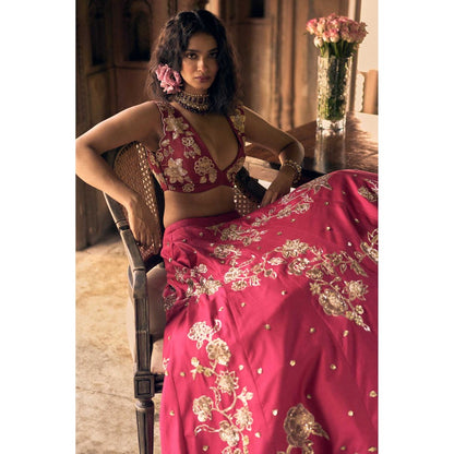 Paulmi & Harsh Celeste Pink Lehenga with Choli and Dupatta