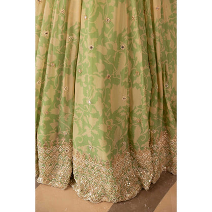 Paulmi & Harsh Akina Green Lehenga with Choli and Dupatta