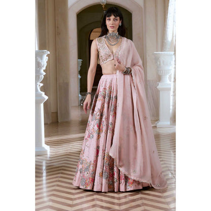 Paulmi & Harsh Vincenza Pink Lehenga with Choli and Dupatta
