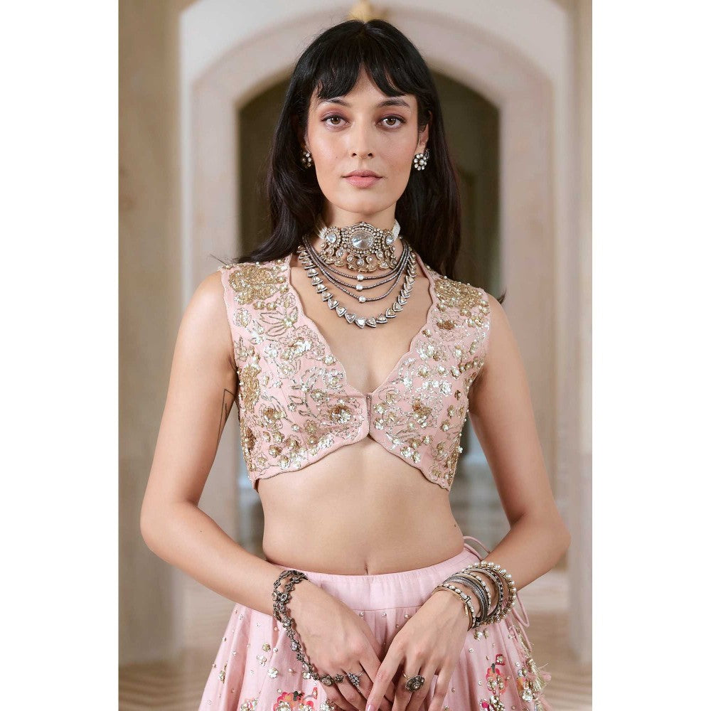 Paulmi & Harsh Vincenza Pink Lehenga with Choli and Dupatta