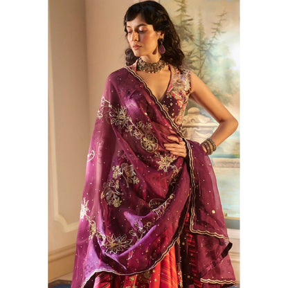 Paulmi & Harsh Bellamy Multicolor Green Lehenga with Choli and Dupatta