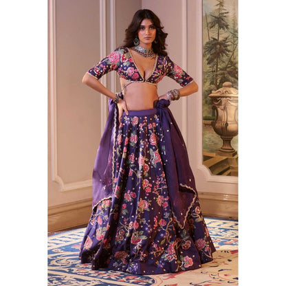 Paulmi & Harsh Serafina Purple Lehenga with Choli and Dupatta