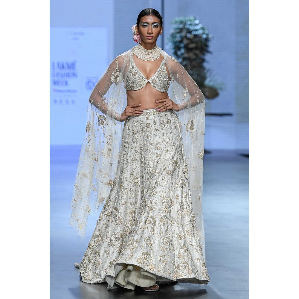 Paulmi & Harsh Emmeline Ivory Lehenga with Choli and Dupatta