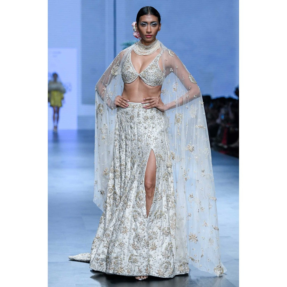 Paulmi & Harsh Emmeline Ivory Lehenga with Choli and Dupatta