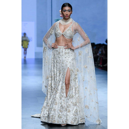Paulmi & Harsh Emmeline Ivory Lehenga with Choli and Dupatta