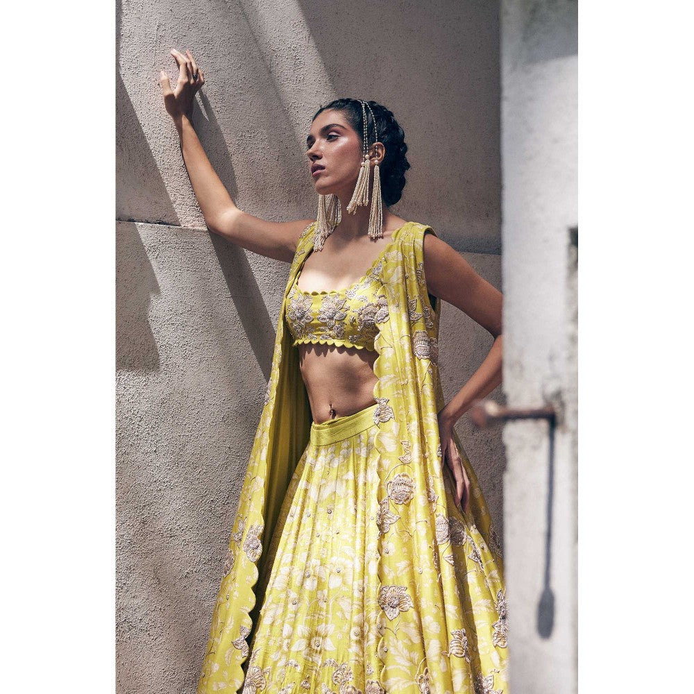 Paulmi & Harsh Esther Yellow Lehenga with Blouse