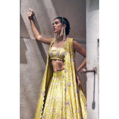 Paulmi & Harsh Esther Yellow Lehenga with Blouse