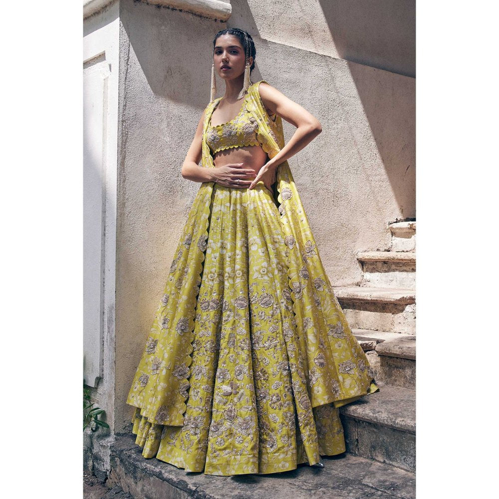 Paulmi & Harsh Esther Yellow Lehenga with Blouse