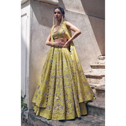 Paulmi & Harsh Esther Yellow Lehenga with Blouse
