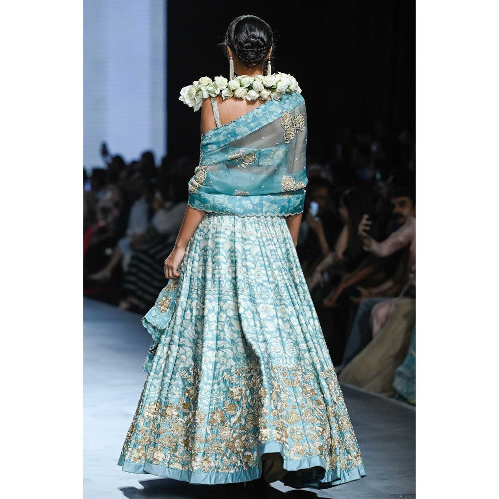 Paulmi & Harsh Vivienne Blue Lehenga with Choli and Dupatta