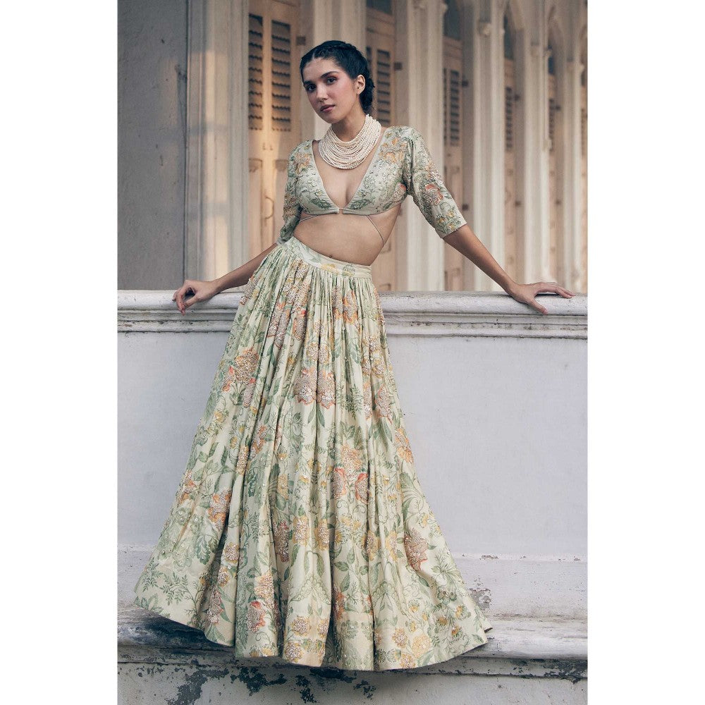 Paulmi & Harsh Nellie Ivory Lehenga with Choli and Dupatta