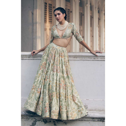 Paulmi & Harsh Nellie Ivory Lehenga with Choli and Dupatta