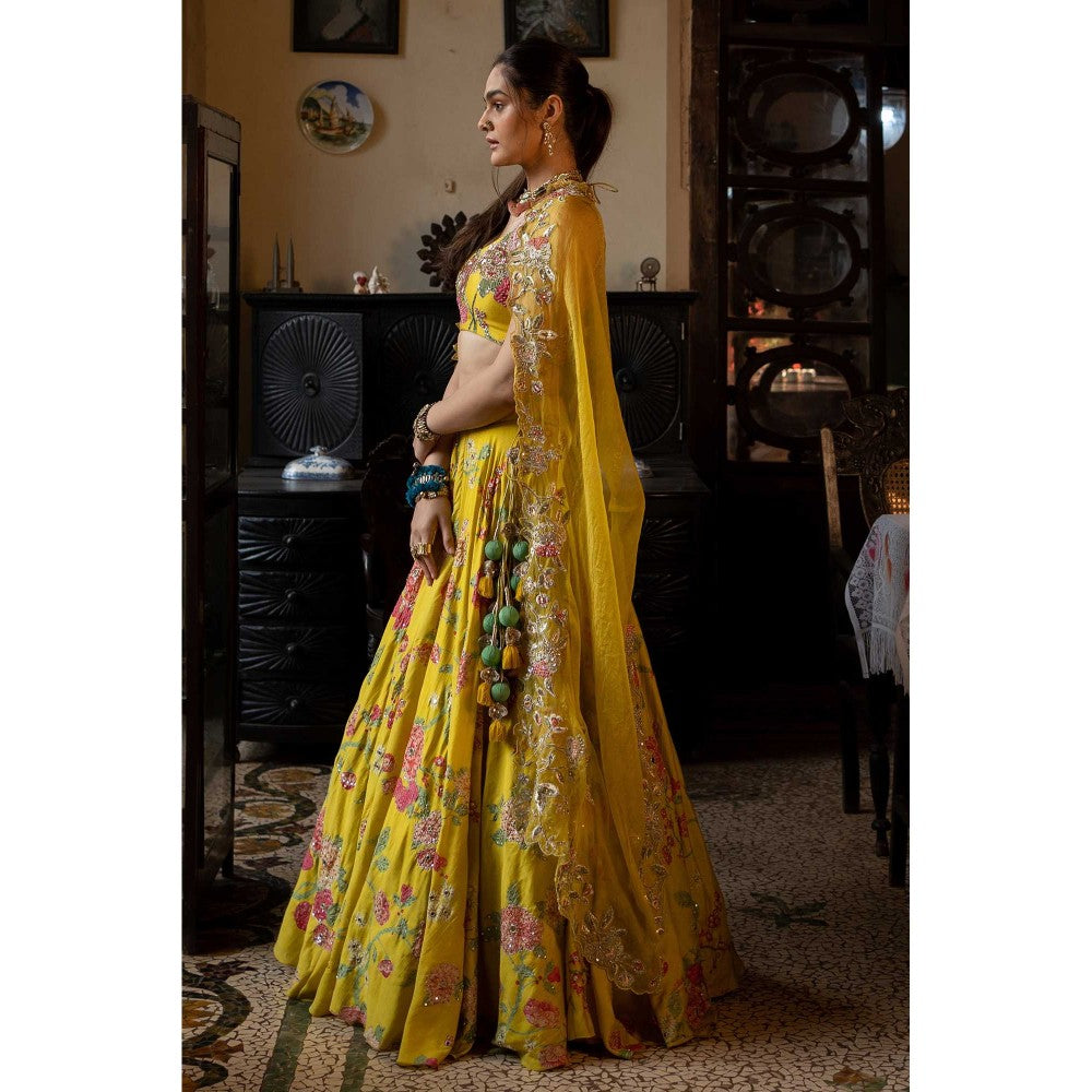 Paulmi & Harsh Inaaya Yellow Lehenga with Choli and Dupatta