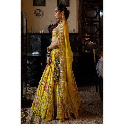 Paulmi & Harsh Inaaya Yellow Lehenga with Choli and Dupatta