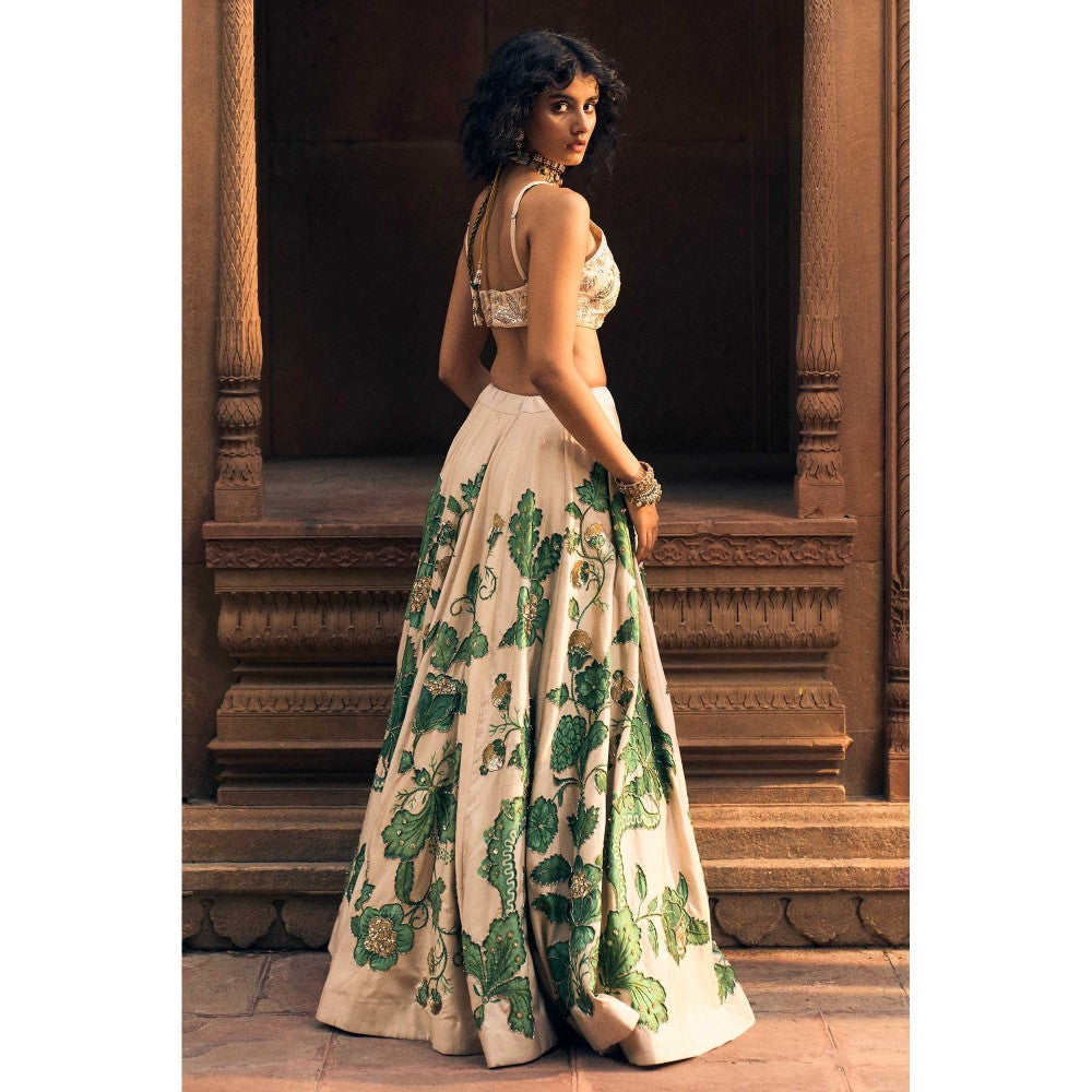 Paulmi & Harsh Ever Ivory Lehenga with Choli and Dupatta