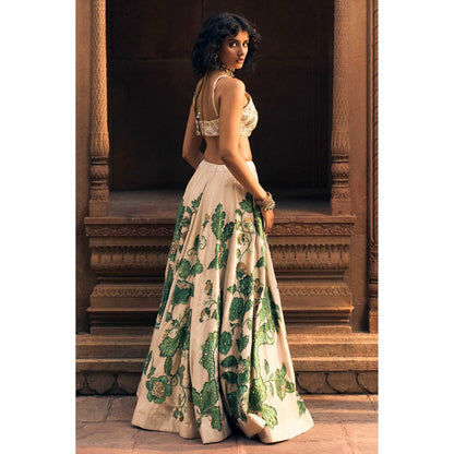 Paulmi & Harsh Ever Ivory Lehenga with Choli and Dupatta