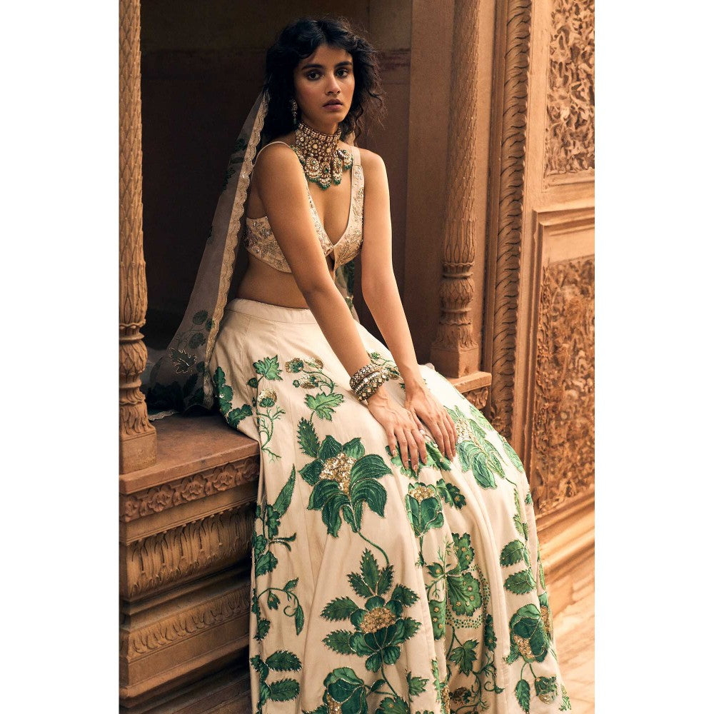 Paulmi & Harsh Ever Ivory Lehenga with Choli and Dupatta