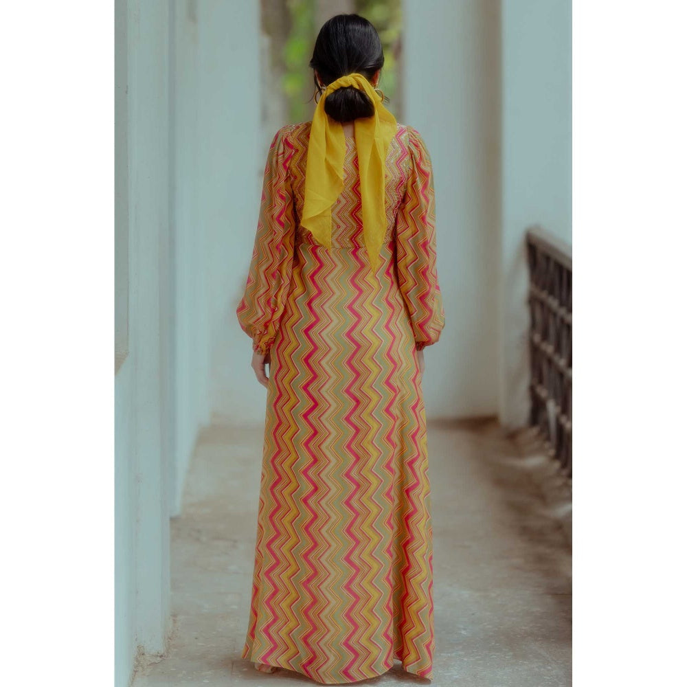 Paulmi & Harsh Margaret Multi Coloured Printed Maxi Dress