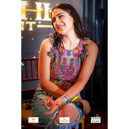 Payal Singhal Red Georgette Embroidered Choli