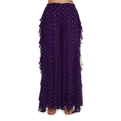 Payal Singhal Alaine Pink Georgette Embroidered Bandhani Bustier & Sharara (Set of 2)