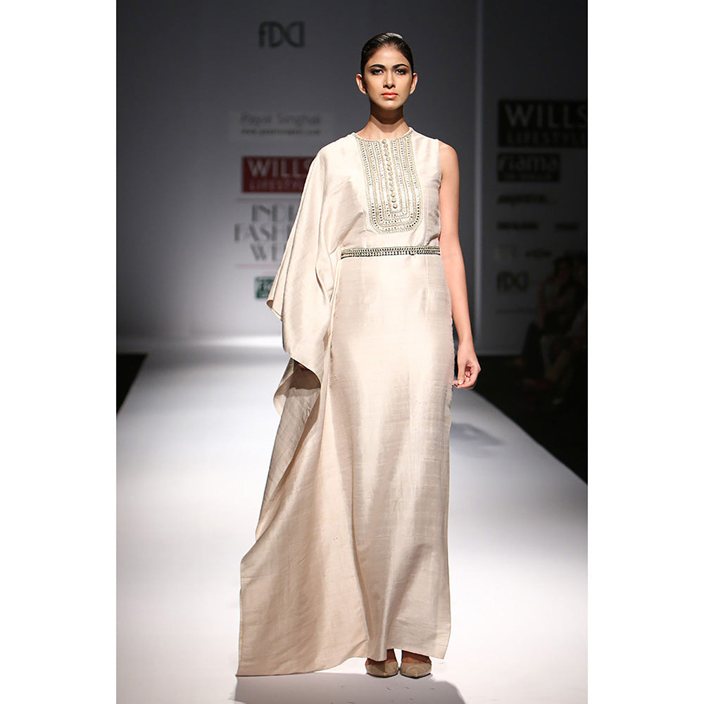 Payal Singhal Firoza Stone Dupion Silk Kaftan (Set of 2)