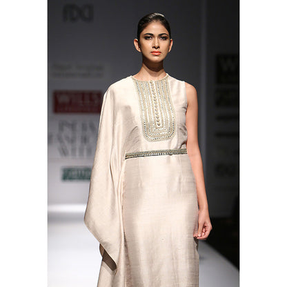 Payal Singhal Firoza Stone Dupion Silk Kaftan (Set of 2)