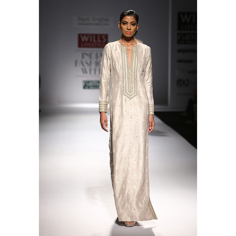 Payal Singhal Shikara Stone Dupion Silk High Slit Kaftan