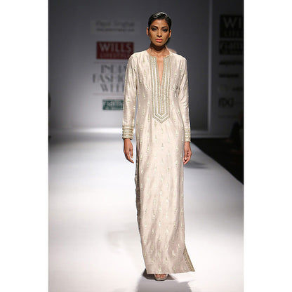 Payal Singhal Shikara Stone Dupion Silk High Slit Kaftan