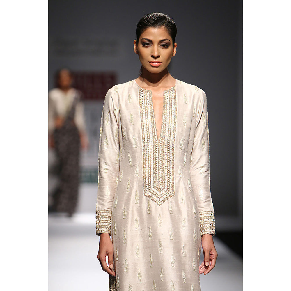Payal Singhal Shikara Stone Dupion Silk High Slit Kaftan