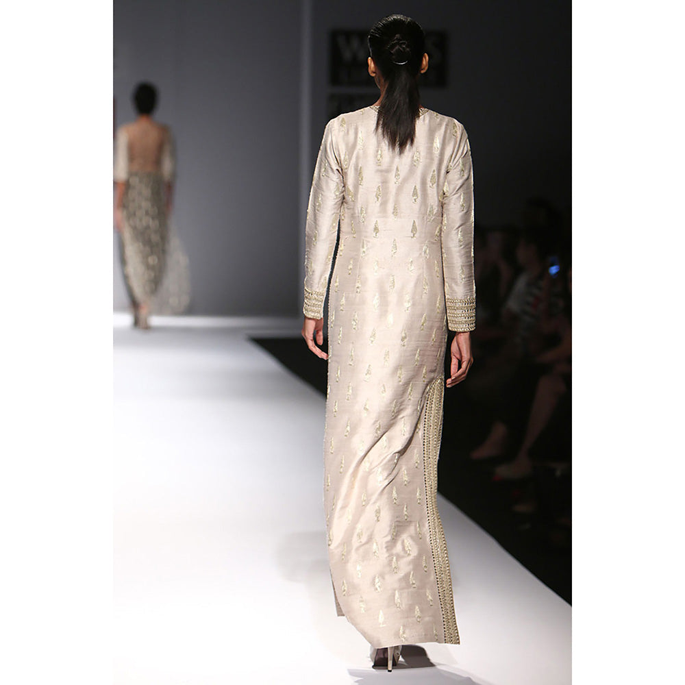 Payal Singhal Shikara Stone Dupion Silk High Slit Kaftan