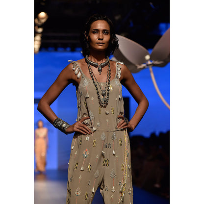 Payal Singhal Rehya Grey Embroidered Jumpsuit