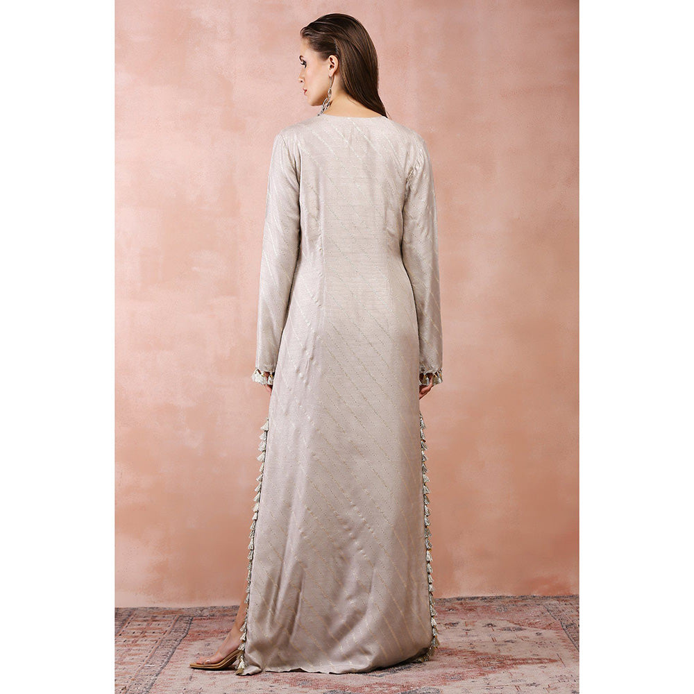 Payal Singhal Beige Bagh Embroidered Maxi Dress