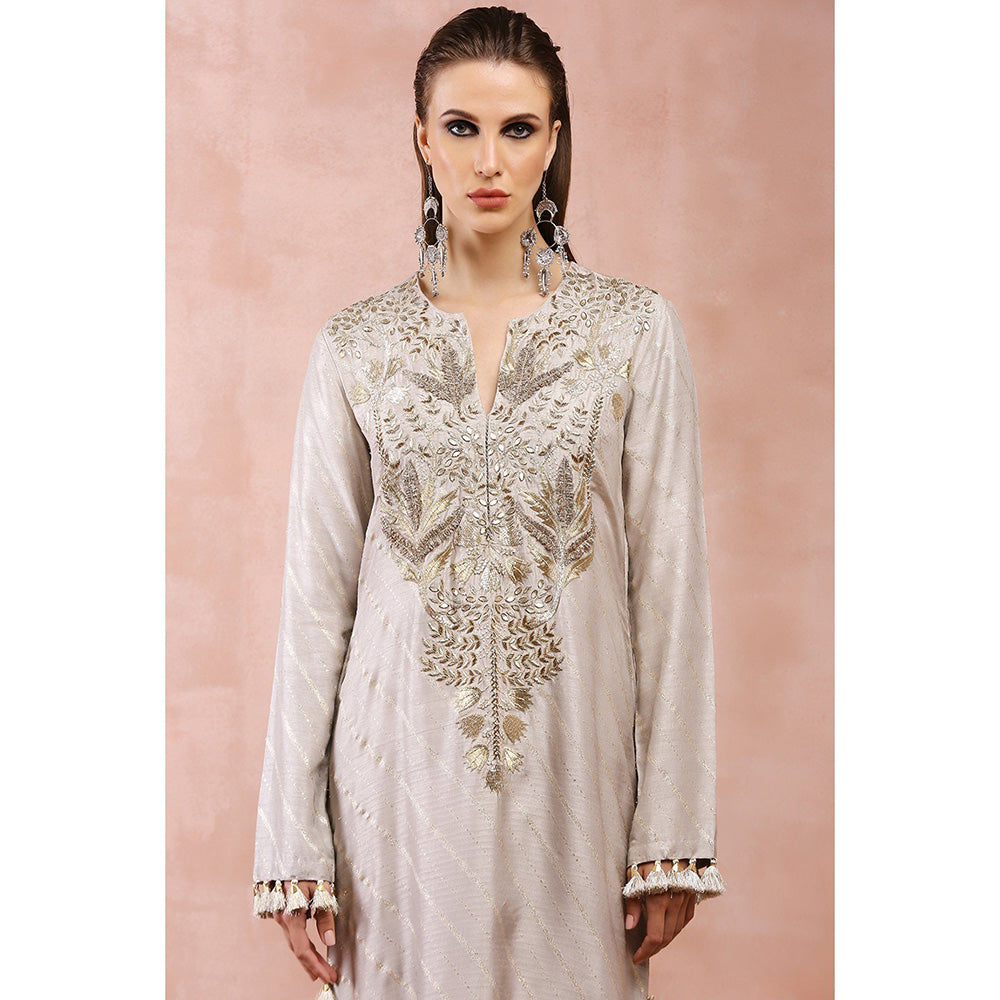 Payal Singhal Beige Bagh Embroidered Maxi Dress