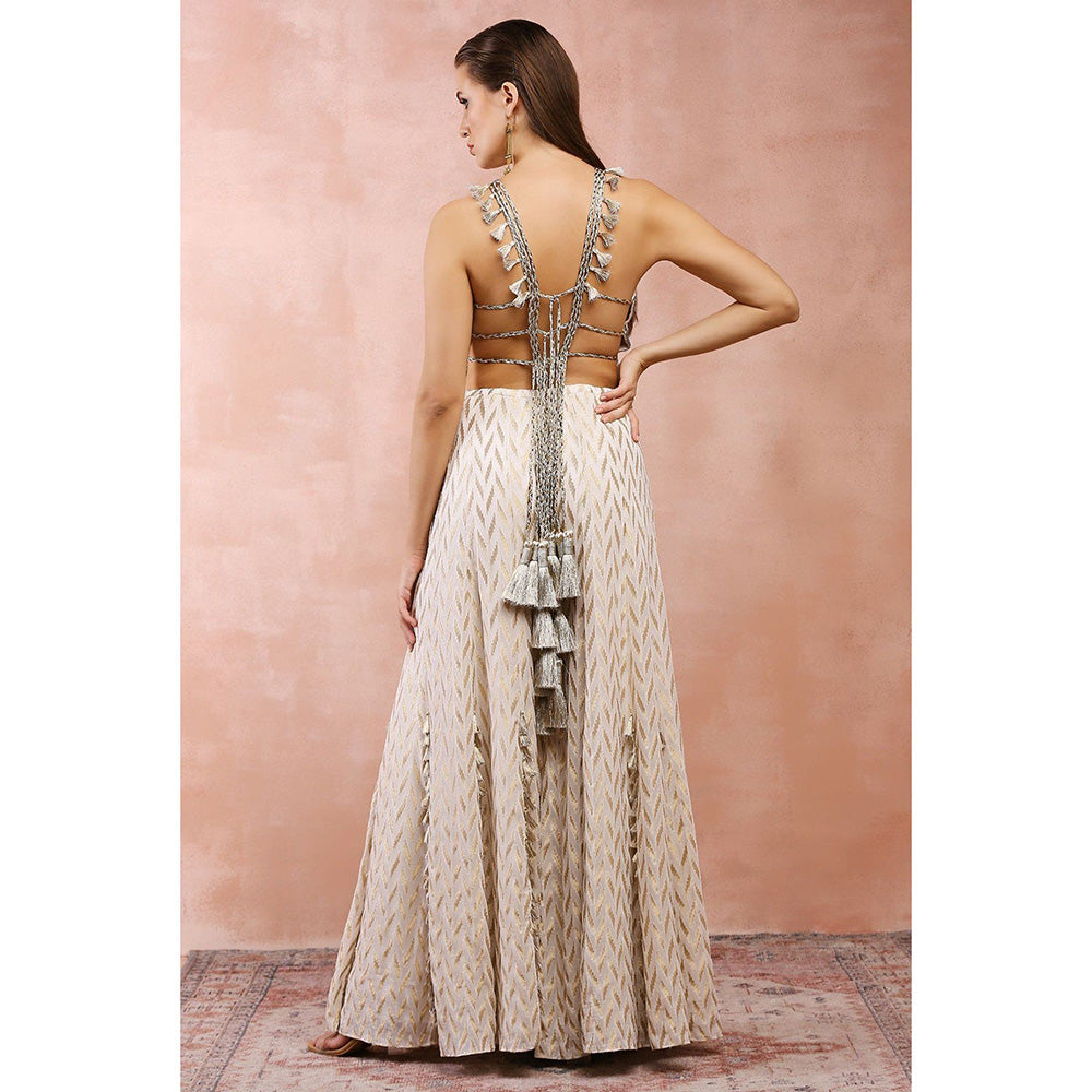 Payal Singhal Off White Applique Embroidered Choli with Sharara (Set of 2)