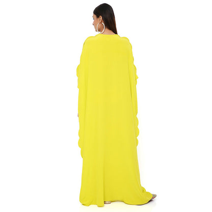 Payal Singhal Yellow Crepe Embroidered Kaftan