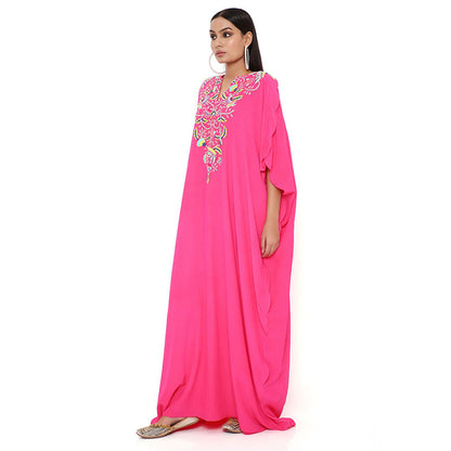 Payal Singhal Pink Crepe Embroidered Kaftan